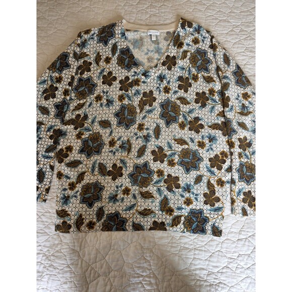 GARNET HILL Sz L 100% Cashmere Sweater V Neck Pullover - Picture 1 of 7